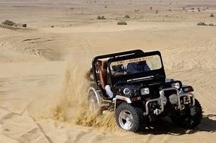 Jeep safari in desert at jaipur traveler junction